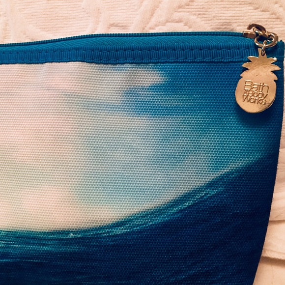 🌊Bath & Body Works Blue Ocean Canvas Cosmetic Bag - Picture 4 of 5